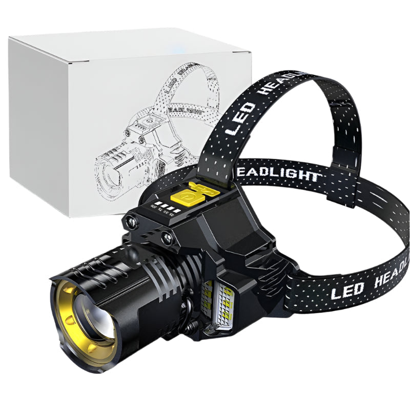 Waterdichte Hoofdlamp Oplaadbaar met LED Verlichting voor Buiten - Velinix