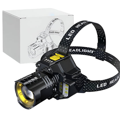 Waterdichte Hoofdlamp Oplaadbaar met LED Verlichting voor Buiten - Velinix
