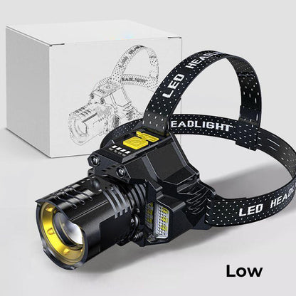 Waterdichte Hoofdlamp Oplaadbaar met LED Verlichting voor Buiten