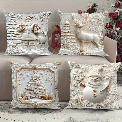 Kerstkussenhoes Set 4-delig Warme Feestelijke Woonkamer Decoratie - Velinix