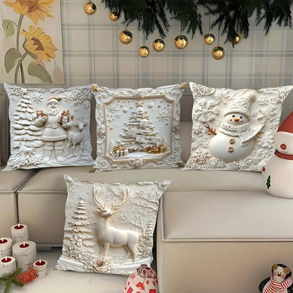 Kerstkussenhoes Set 4-delig Warme Feestelijke Woonkamer Decoratie