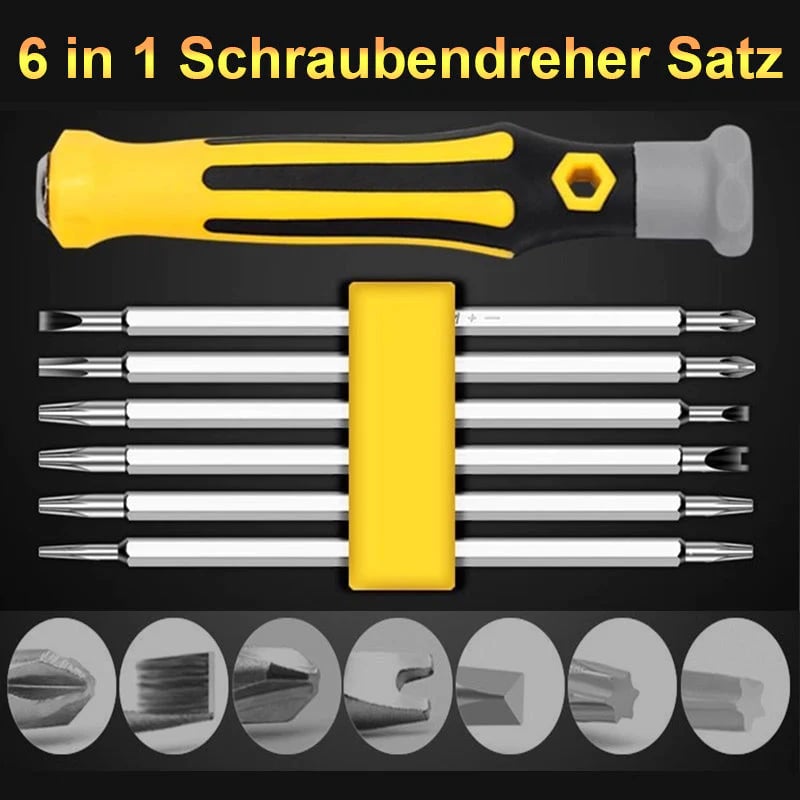 6-in-1 Schroevendraaierset Multifunctioneel met Magnetische Bits