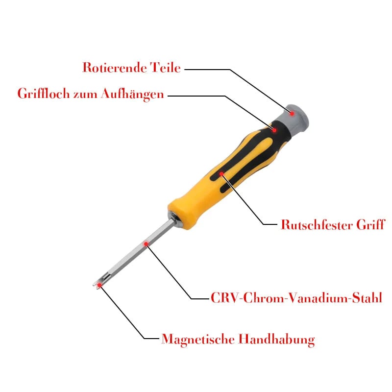 6-in-1 Schroevendraaierset Multifunctioneel met Magnetische Bits