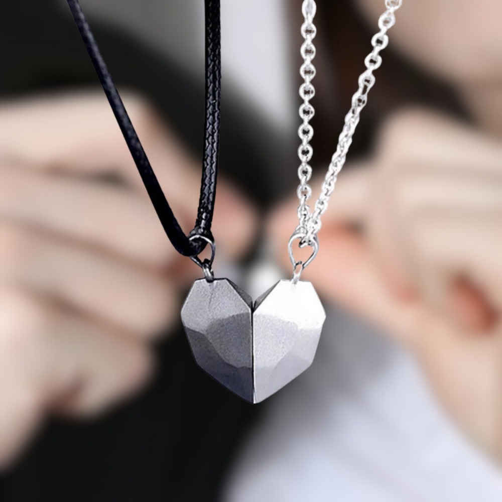 Magnetische Ketting Hartvormig Sieraad met ECG Patroon - Velinix