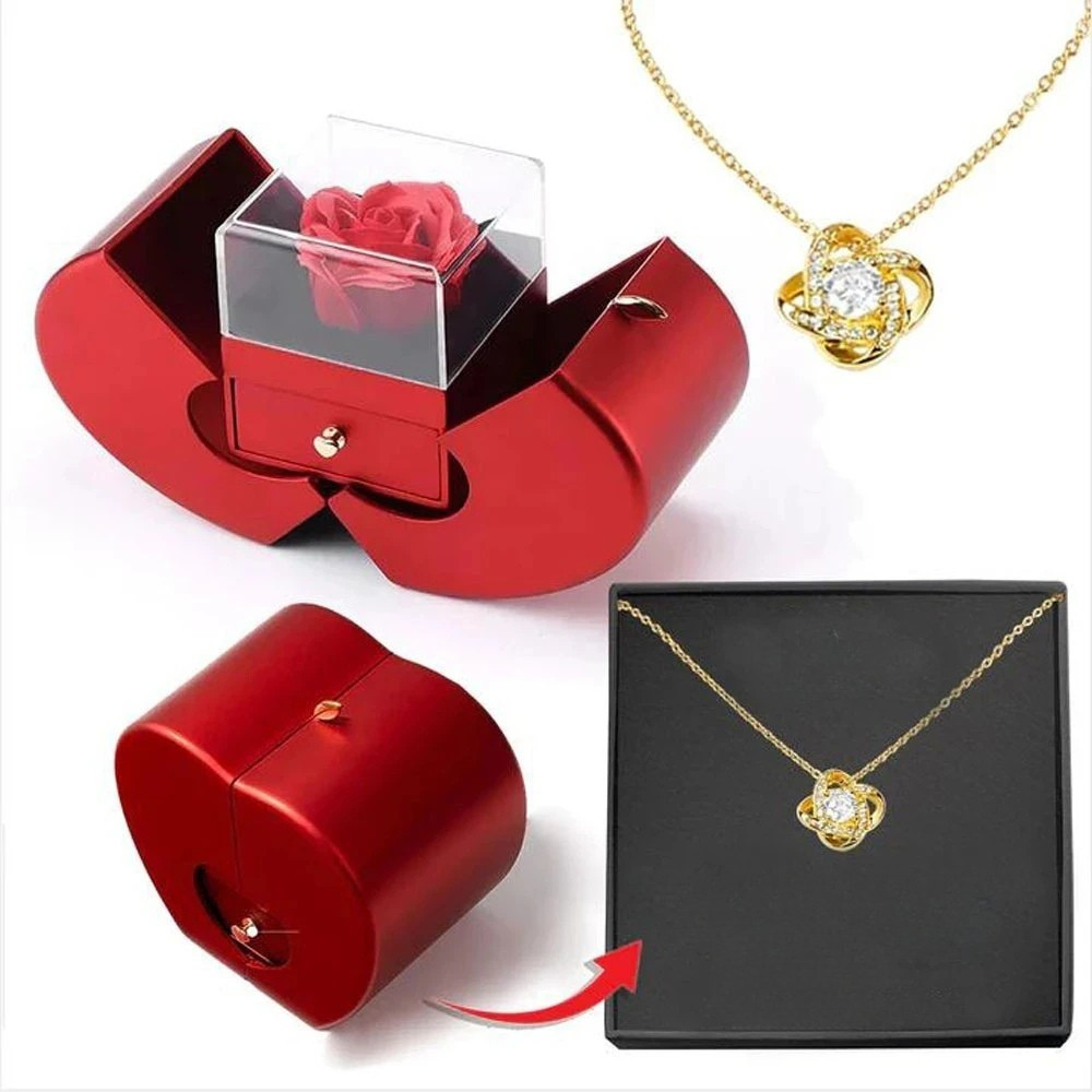 Hartvormige Sieradendoos Roos Cadeau Doos Decoratiebox