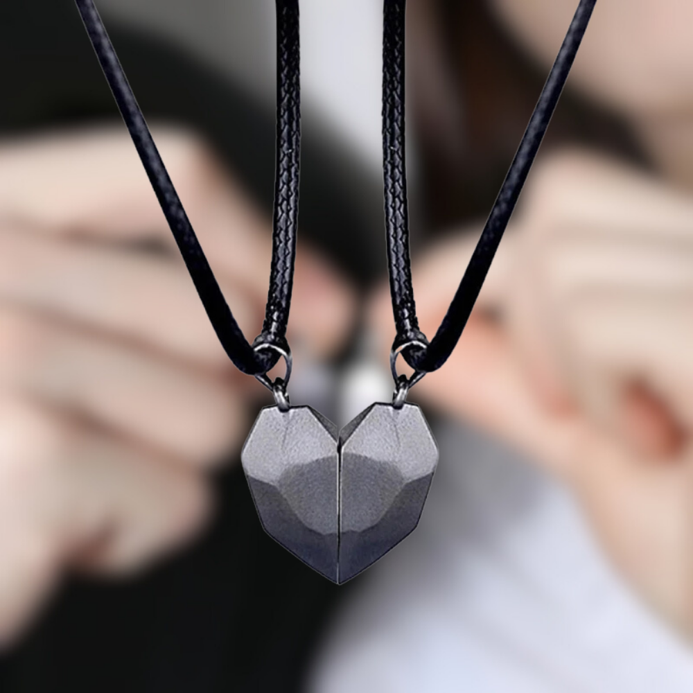 Magnetische Ketting Hartvormig Sieraad met ECG Patroon