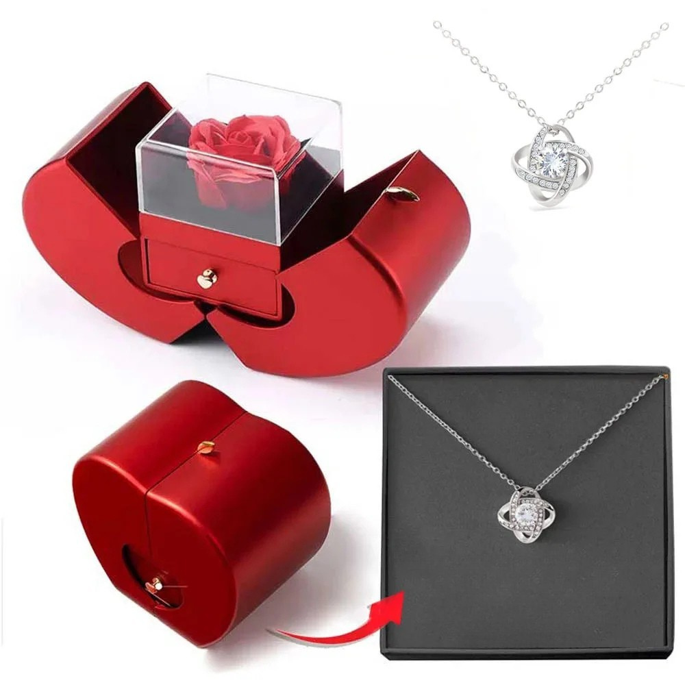 Hartvormige Sieradendoos Roos Cadeau Doos Decoratiebox