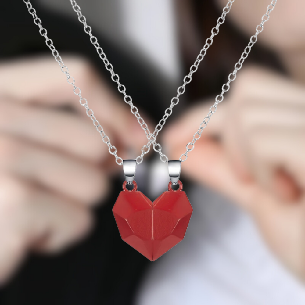 Magnetische Ketting Hartvormig Sieraad met ECG Patroon