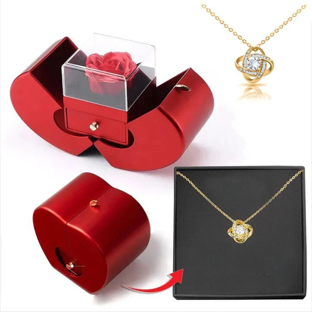 Hartvormige Sieradendoos Roos Cadeau Doos Decoratiebox