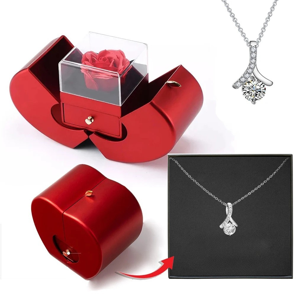 Hartvormige Sieradendoos Roos Cadeau Doos Decoratiebox
