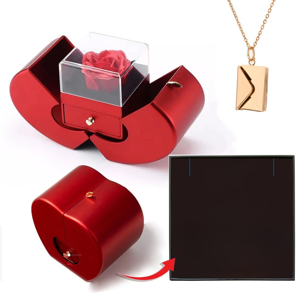 Hartvormige Sieradendoos Roos Cadeau Doos Decoratiebox
