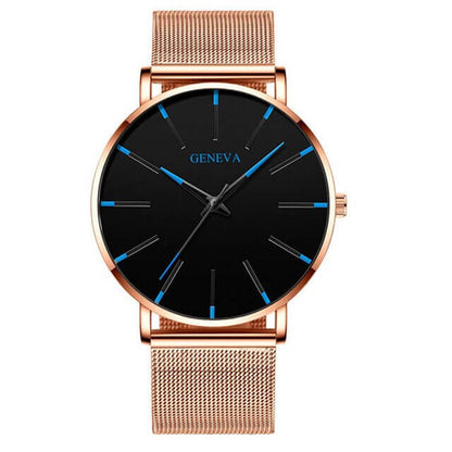 Dunne Zaken Horloge voor Mannen met Lederen Band