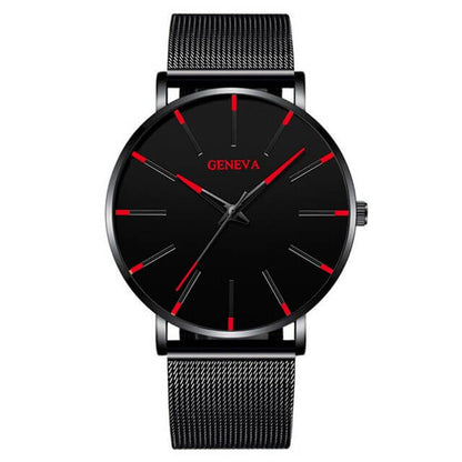Dunne Zaken Horloge voor Mannen met Lederen Band