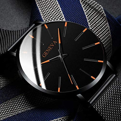 Dunne Zaken Horloge voor Mannen met Lederen Band