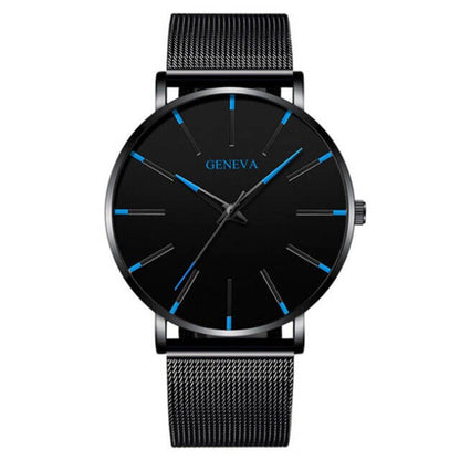 Dunne Zaken Horloge voor Mannen met Lederen Band
