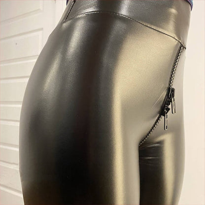 Dames Leren Broek Zwart Winter Mode 2023