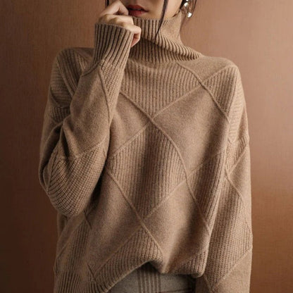 Dames Rollkragenpullover van Katoen Warm en Comfortabel