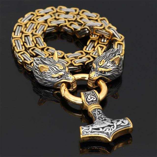 Mannen Ketting Viking Wolf Amulet van Roestvrij Staal