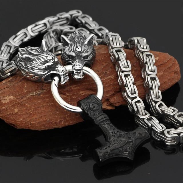 Mannen Ketting Viking Wolf Amulet van Roestvrij Staal