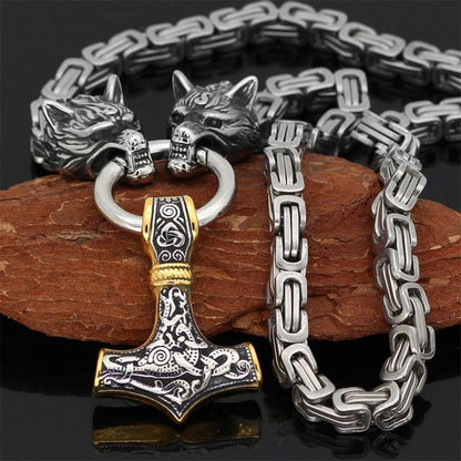 Mannen Ketting Viking Wolf Amulet van Roestvrij Staal