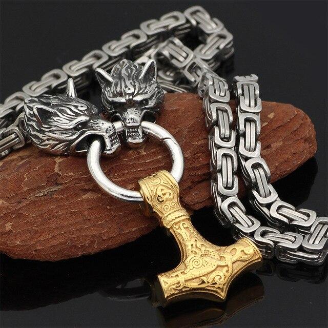 Mannen Ketting Viking Wolf Amulet van Roestvrij Staal