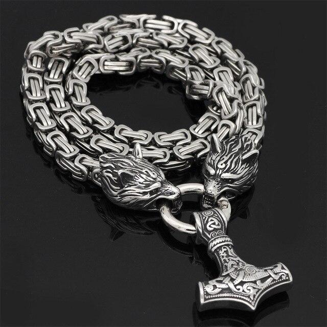 Mannen Ketting Viking Wolf Amulet van Roestvrij Staal