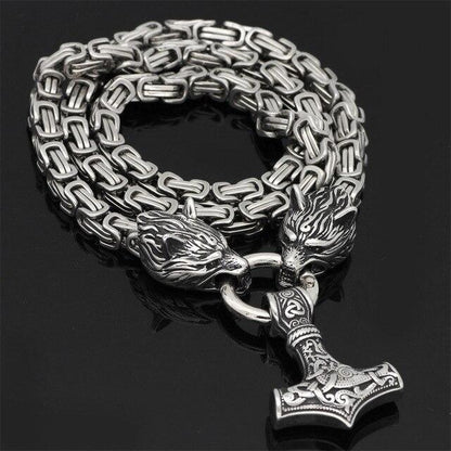 Mannen Ketting Viking Wolf Amulet van Roestvrij Staal