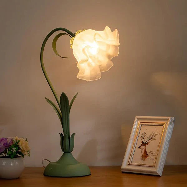 Vintage Tafellamp met Verstelbare Arm Bloemenpatroon - Velinix