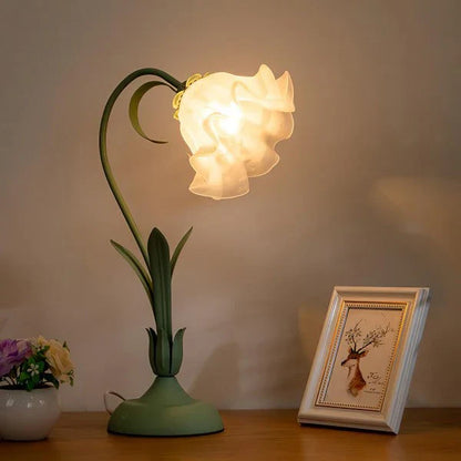 Vintage Tafellamp met Verstelbare Arm Bloemenpatroon - Velinix
