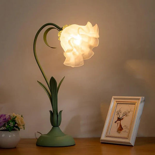 Vintage Tafellamp met Verstelbare Arm Bloemenpatroon - Velinix