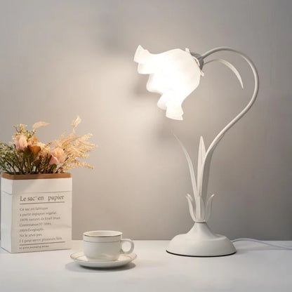Vintage Tafellamp met Verstelbare Arm Bloemenpatroon