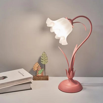 Vintage Tafellamp met Verstelbare Arm Bloemenpatroon
