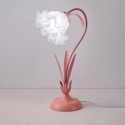 Vintage Tafellamp met Verstelbare Arm Bloemenpatroon