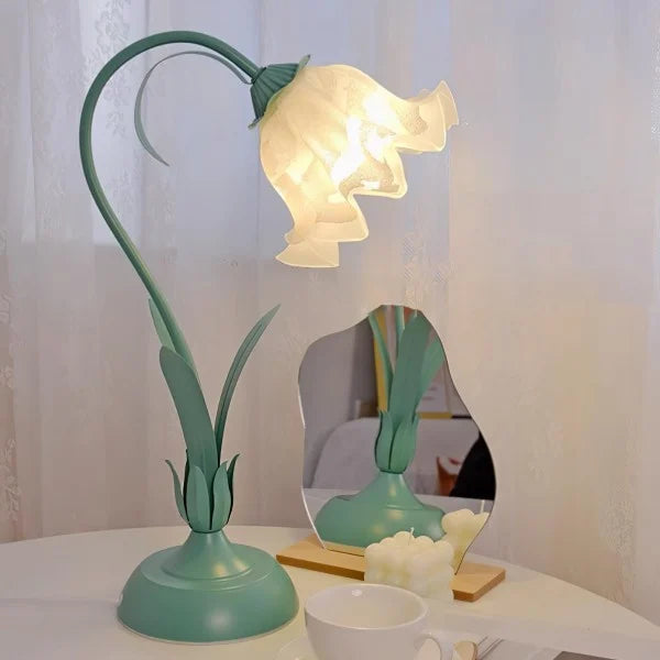 Vintage Tafellamp met Verstelbare Arm Bloemenpatroon
