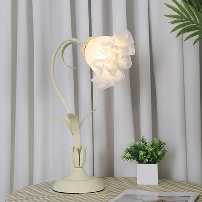 Vintage Tafellamp met Verstelbare Arm Bloemenpatroon