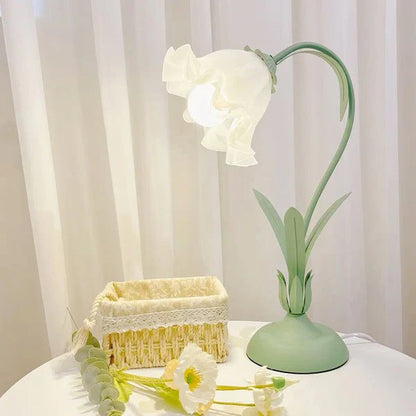 Vintage Tafellamp met Verstelbare Arm Bloemenpatroon