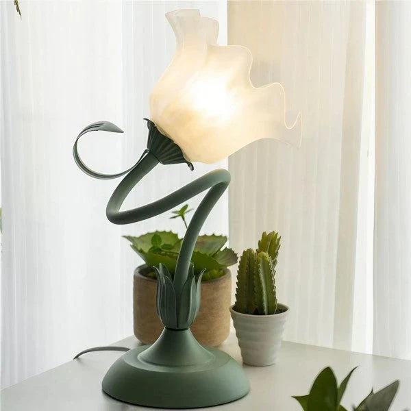 Vintage Tafellamp met Verstelbare Arm Bloemenpatroon