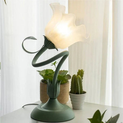Vintage Tafellamp met Verstelbare Arm Bloemenpatroon
