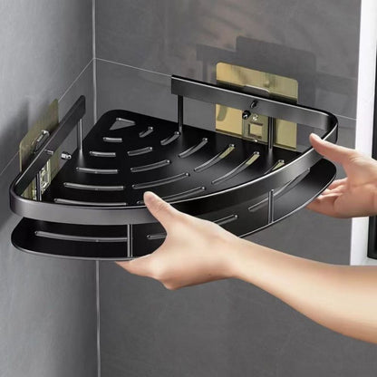 Badkamer Wandrek Aluminium Hoekhouder Zonder Boren voor Zeep en Shampoo