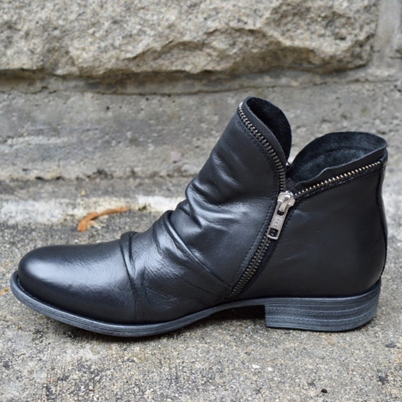 Dames Enkellaarsjes Leren Stijlvol Elegant - Velinix