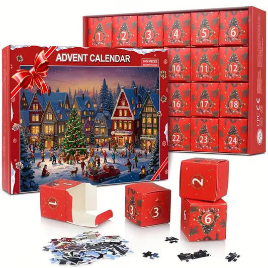 Kerst Puzzel 24 Dagen Aftelkalender Box - Velinix