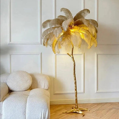 Nordic Vloerlamp met Struisvogelveren Luxe Design
