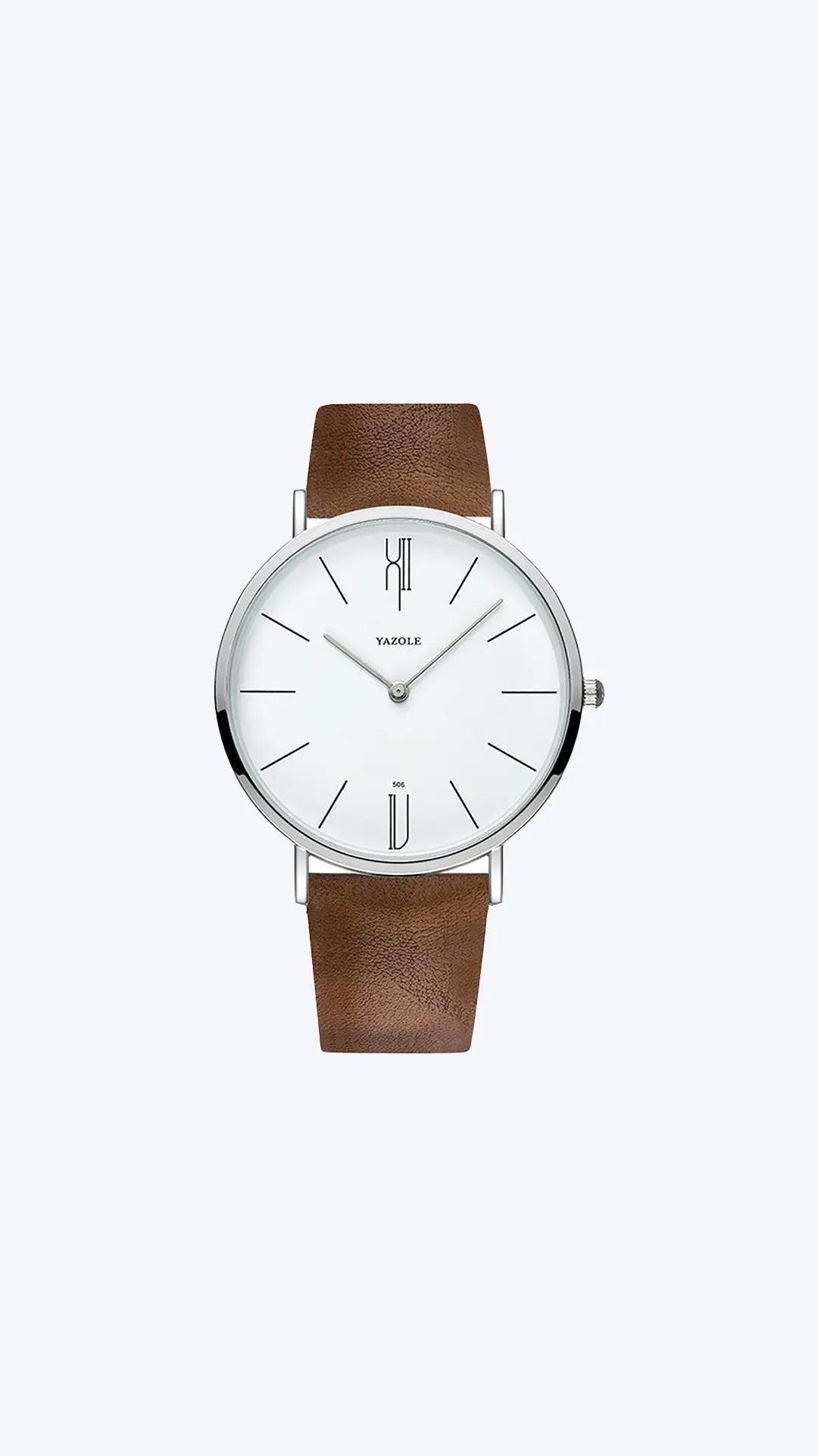 Mannenhorloge – Elegant RVS Horloge 40 mm met Lederen Armband