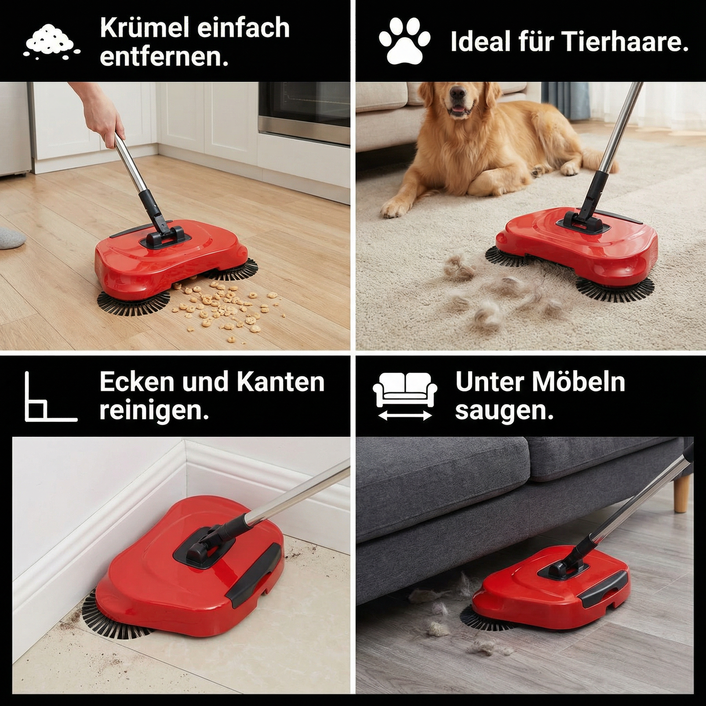2in1 Stofzuiger Bezem Stroomloos Handig