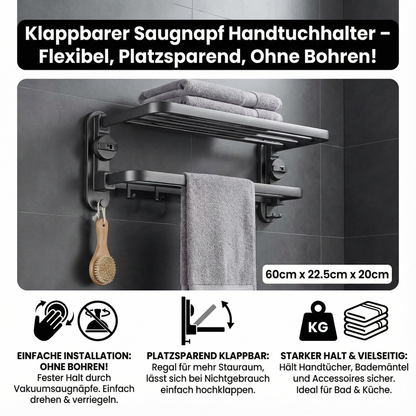 Opvouwbare Badkamer Handdoekhouder met Zuignap