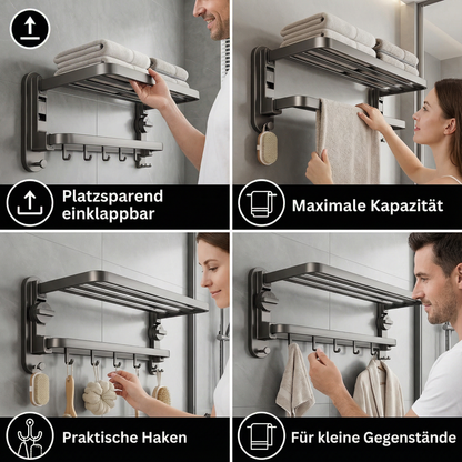 Opvouwbare Badkamer Handdoekhouder met Zuignap