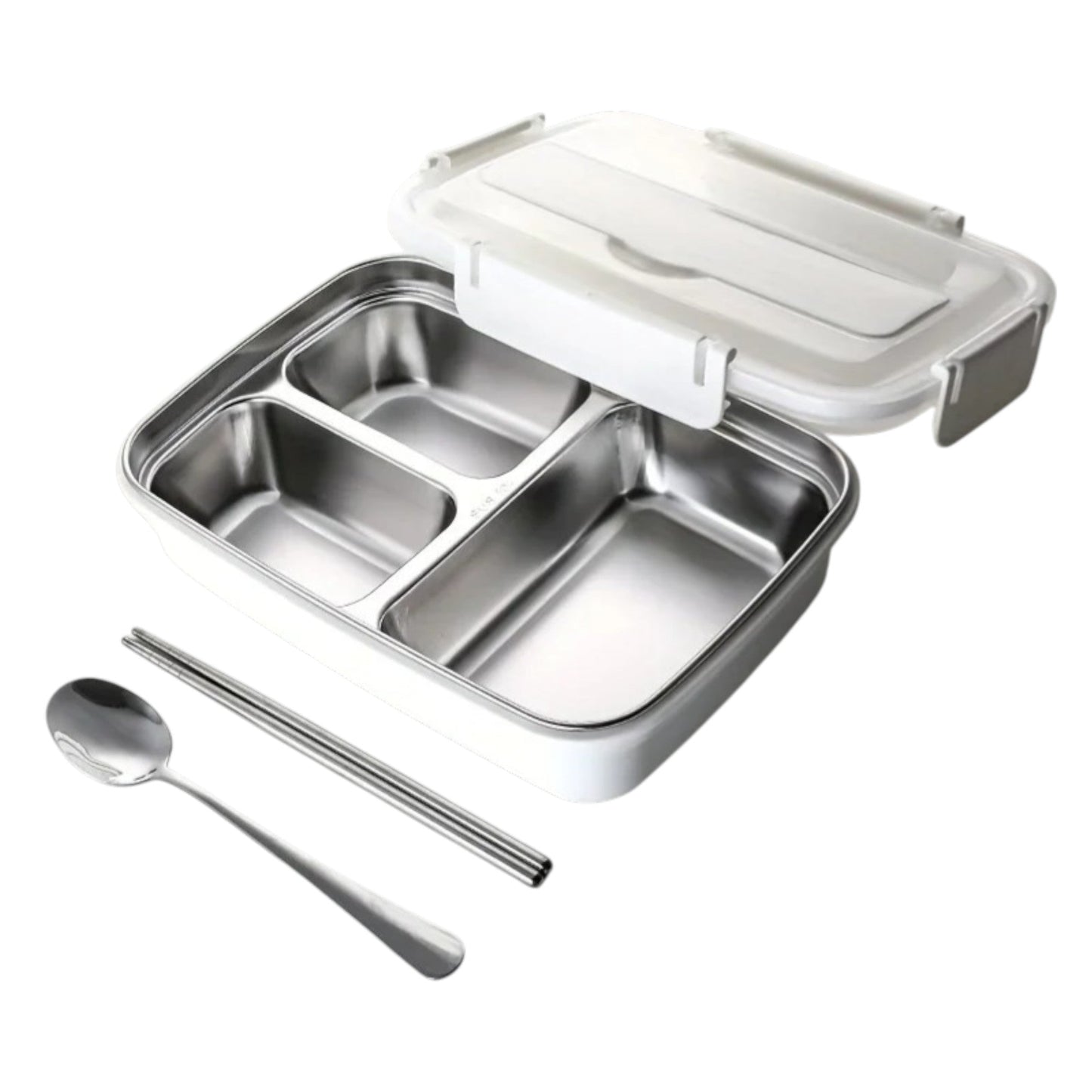 RVS Lunchbox Lekvrij Met Vakken voor School en Werk - Velinix