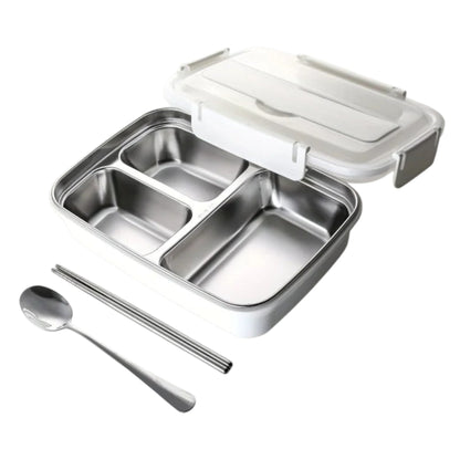 RVS Lunchbox Lekvrij Met Vakken voor School en Werk - Velinix