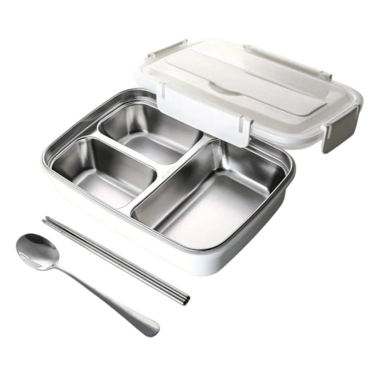 RVS Lunchbox Lekvrij Met Vakken voor School en Werk - Velinix