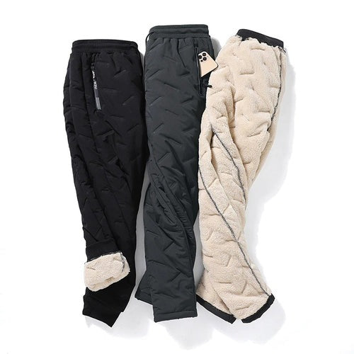 Heren Fleece Broek Dubbele Laag Stijlvol Warm